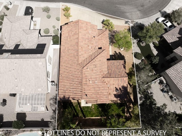 1721 Mill Canyon Dr, Las Vegas, NV 89128 - aerial view of property and surrounding area featuring property boundaries highlighted
