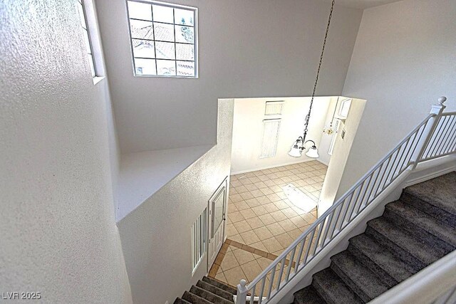 1721 Mill Canyon Dr, Las Vegas, NV 89128 - staircase with tile patterned flooring