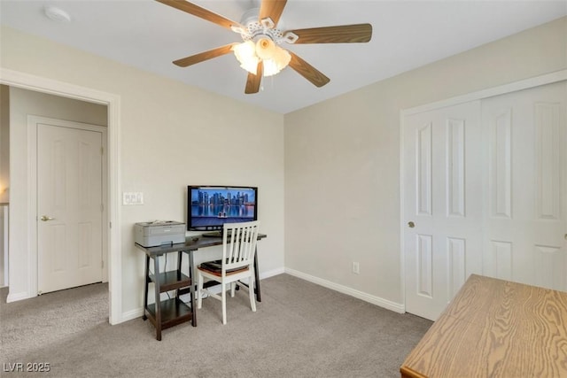 1101 Elation Ln Unit 2, Henderson, NV 89002 - home office with carpet, ceiling fan, and baseboards