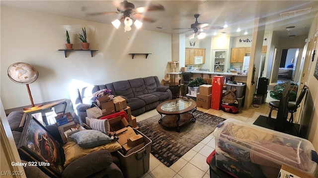 864 Chianti Way, Mesquite, NV 89027 - living room with light tile patterned flooring and a ceiling fan