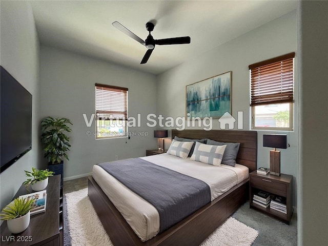 12565 Huckleberry Oak Ave, Las Vegas, NV 89138 - carpeted bedroom featuring a ceiling fan
