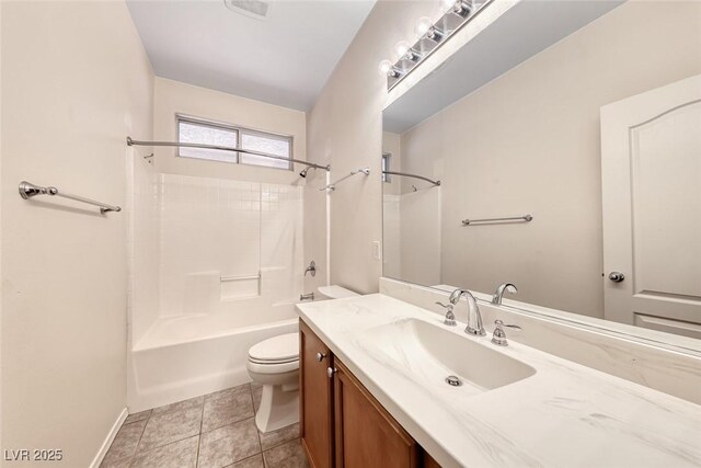 4044 Villeroy Ave, Las Vegas, NV 89141 - bathroom featuring vanity, toilet, shower / bath combination, and baseboards