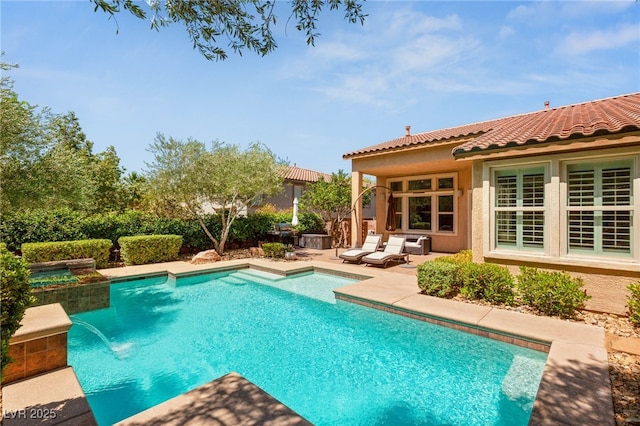 900 Cantura Mills Rd, Henderson, NV 89052 - view of swimming pool featuring a patio area and a pool with connected hot tub