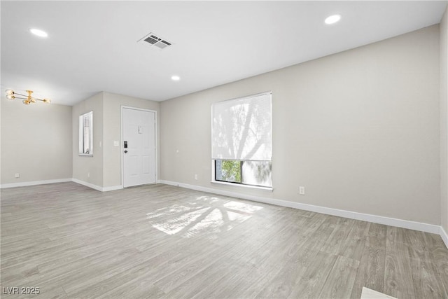 5191 Caliente St Unit 84, Las Vegas, NV 89119 - spare room with baseboards, light wood-style flooring, and recessed lighting