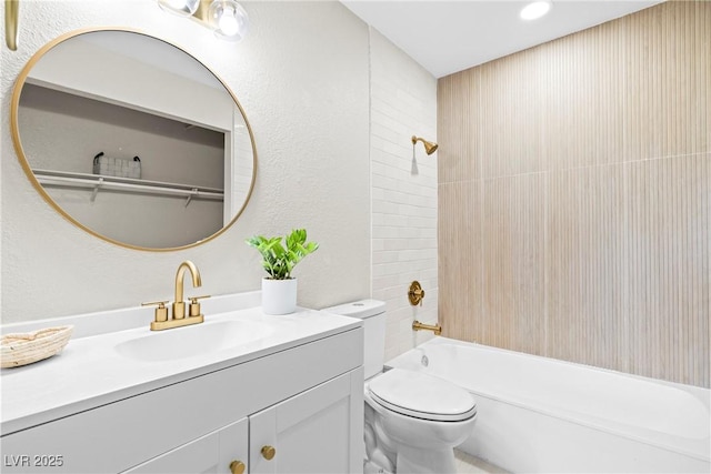 5191 Caliente St Unit 84, Las Vegas, NV 89119 - full bathroom featuring vanity, toilet, bathing tub / shower combination, and recessed lighting