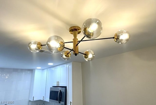 5191 Caliente St Unit 84, Las Vegas, NV 89119 - detailed view of stainless steel microwave and a chandelier