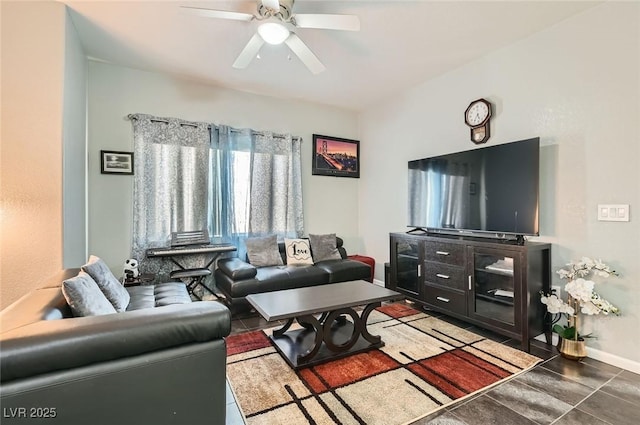 6321 Rolling Rose St Unit 201, North Las Vegas, NV 89081 - living area featuring ceiling fan and baseboards