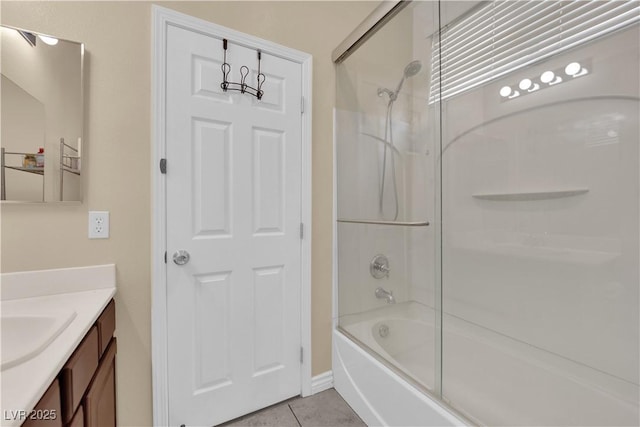 1808 Peyton Stewart Ct, North Las Vegas, NV 89086 - bathroom with vanity, tub / shower combination, and tile patterned floors