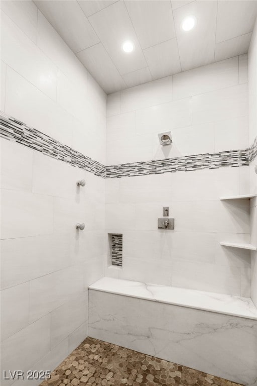 11 Misty Peaks Ct, Las Vegas, NV 89135 - bathroom featuring tiled shower and recessed lighting