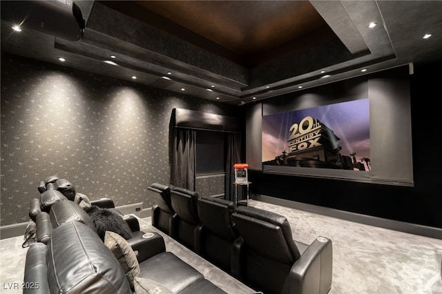 11 Misty Peaks Ct, Las Vegas, NV 89135 - carpeted cinema with a raised ceiling and recessed lighting