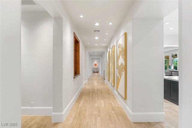 11 Misty Peaks Ct, Las Vegas, NV 89135 - hall featuring recessed lighting, light wood-style flooring, and baseboards
