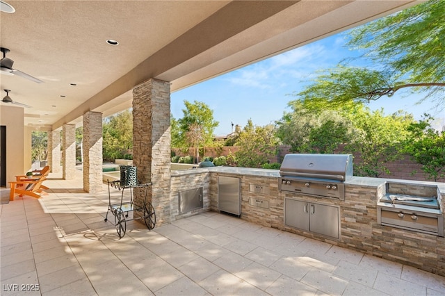 11 Misty Peaks Ct, Las Vegas, NV 89135 - fenced backyard featuring a patio and ceiling fan