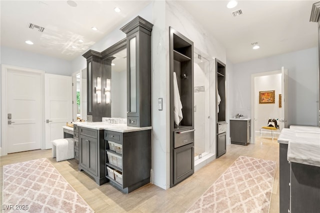 11 Misty Peaks Ct, Las Vegas, NV 89135 - full bath featuring vanity, recessed lighting, and wood finished floors