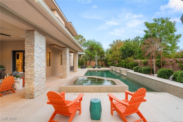 11 Misty Peaks Ct, Las Vegas, NV 89135 - outdoor pool featuring an in-ground hot tub and a patio