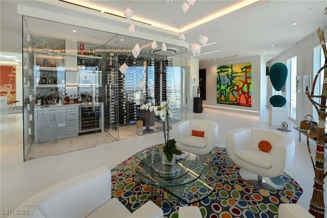 3750 Las Vegas Blvd Unit 4303, Las Vegas, NV 89158 - wine area featuring beverage cooler and a dry bar