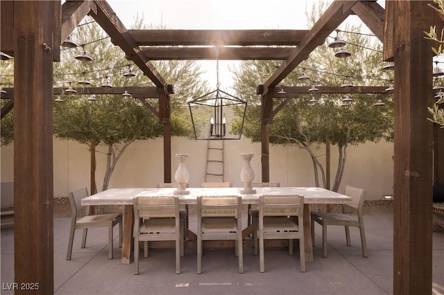 7030 Schirlls St, Las Vegas, NV 89118 - view of patio / terrace with outdoor dining space and a pergola