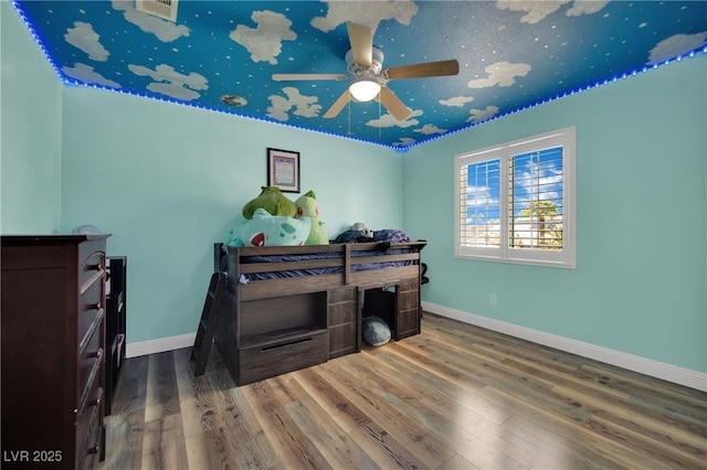 1335 Passiflora Dr, Henderson, NV 89002 - office area featuring wood finished floors, baseboards, and ceiling fan