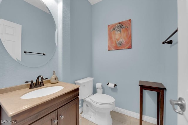 8268 Nelson Ridge Ln, Las Vegas, NV 89178 - bathroom with vanity, toilet, tile patterned floors, and baseboards