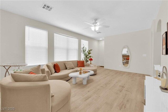 2633 Spider Cactus Ct, Las Vegas, NV 89106 - living area with ceiling fan and light wood finished floors