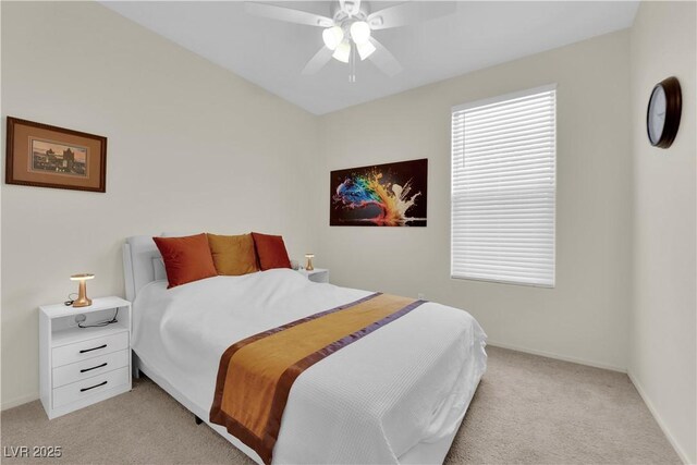 2633 Spider Cactus Ct, Las Vegas, NV 89106 - bedroom with light carpet, baseboards, and ceiling fan