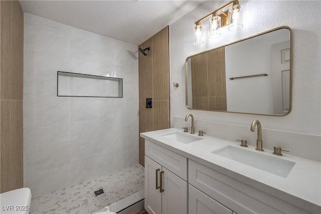 1731 Sherwin Ln, Las Vegas, NV 89156 - full bath with toilet, double vanity, and a tile shower