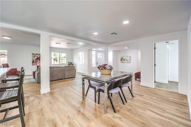 1731 Sherwin Ln, Las Vegas, NV 89156 - dining space featuring light wood-type flooring, baseboards, and recessed lighting
