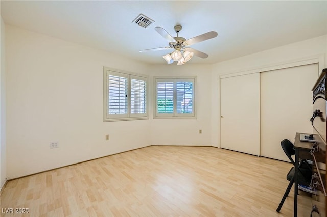 9024 Starmount Dr, Las Vegas, NV 89134 - unfurnished office featuring ceiling fan and light wood finished floors