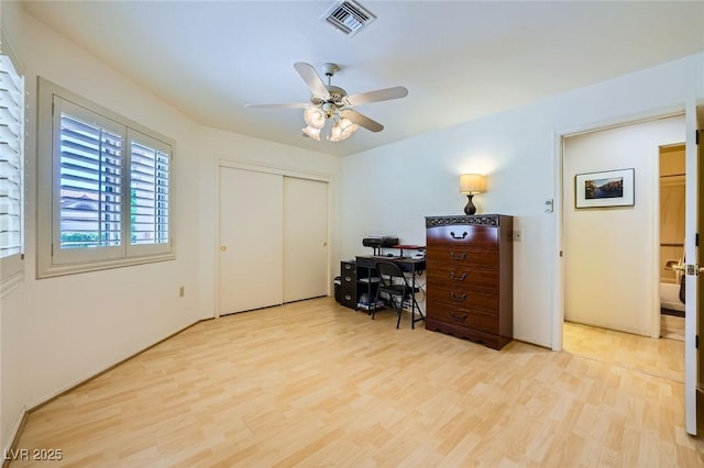 9024 Starmount Dr, Las Vegas, NV 89134 - office area featuring wood finished floors and a ceiling fan