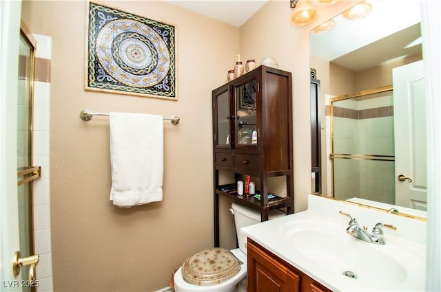 10798 Tapestry Winds St, Las Vegas, NV 89141 - full bathroom featuring vanity, toilet, and a tile shower