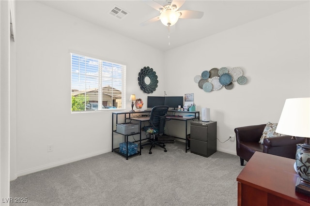 10951 Stone Crossing Ave, Las Vegas, NV 89166 - carpeted office featuring a ceiling fan and baseboards