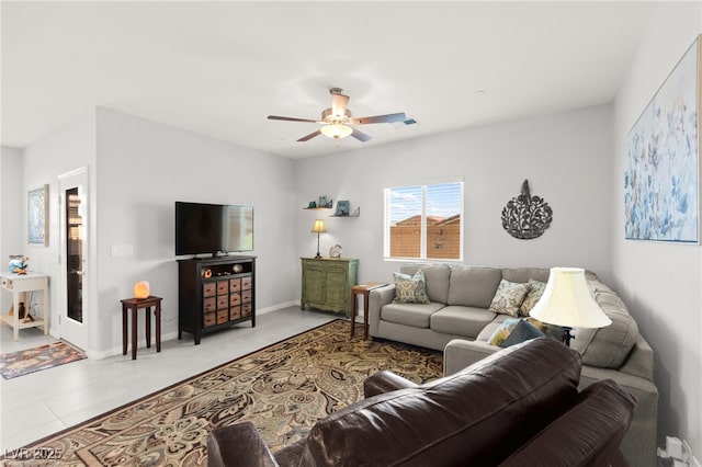 10951 Stone Crossing Ave, Las Vegas, NV 89166 - living area with a ceiling fan and baseboards