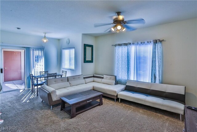 4655 Gold Dust Ave Unit 206, Las Vegas, NV 89120 - carpeted living room with a ceiling fan