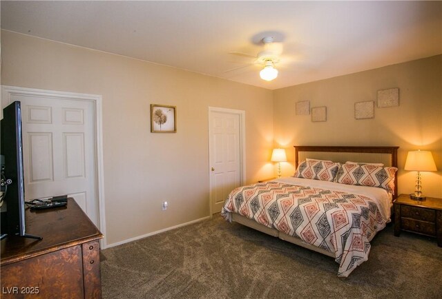 4655 Gold Dust Ave Unit 206, Las Vegas, NV 89120 - bedroom featuring carpet floors, baseboards, and a ceiling fan