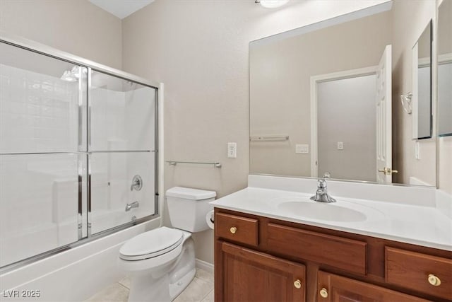 1008 New Creek Ave, Henderson, NV 89015 - full bath with tile patterned flooring, toilet, vanity, and enclosed tub / shower combo