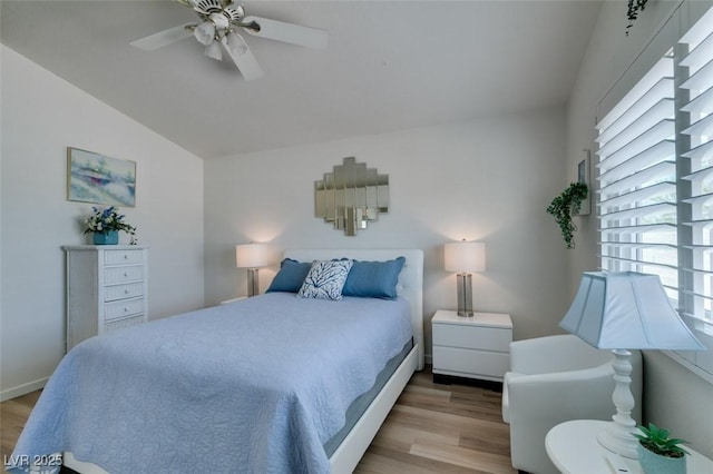 6 Sandwedge Dr, Henderson, NV 89074 - bedroom with wood finished floors, vaulted ceiling, and ceiling fan