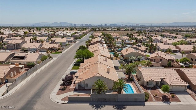 9091 W Viking Rd, Las Vegas, NV 89147 - aerial view of residential area featuring a pool area and mountains