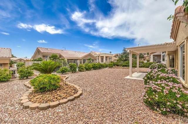 10421 Linfield Pl, Las Vegas, NV 89134 - fenced backyard featuring a pergola and a patio area
