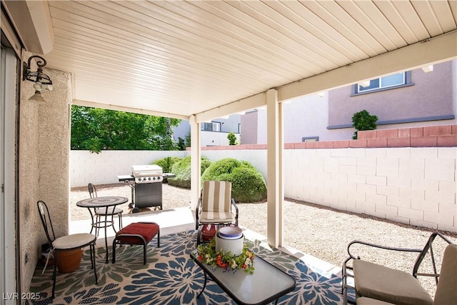 8437 Cinnamon Hill Ave, Las Vegas, NV 89129 - fenced backyard featuring a patio and grilling area