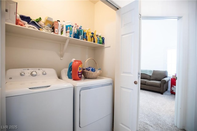 8437 Cinnamon Hill Ave, Las Vegas, NV 89129 - laundry area featuring washing machine and dryer and carpet