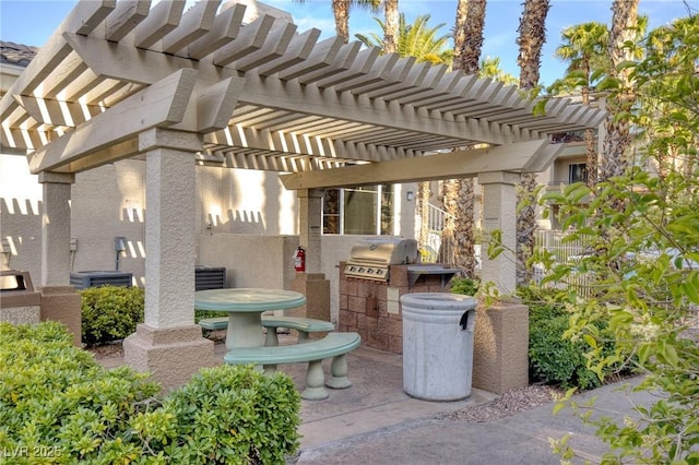 7155 S Durango Dr Unit 309, Las Vegas, NV 89113 - view of patio / terrace with a pergola, outdoor dining area, and cooling unit