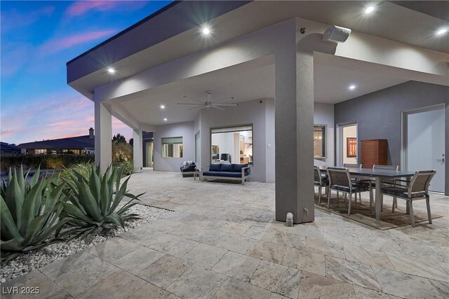 4050 N Tomsik St, Las Vegas, NV 89129 - view of patio / terrace featuring a ceiling fan, outdoor dining space, and an outdoor living space