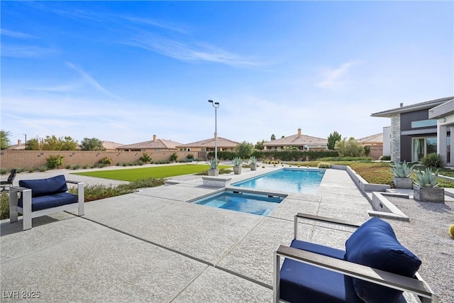 4050 N Tomsik St, Las Vegas, NV 89129 - view of pool with an in-ground hot tub and a patio