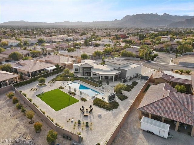 4050 N Tomsik St, Las Vegas, NV 89129 - aerial view of residential area with a mountain backdrop and a pool
