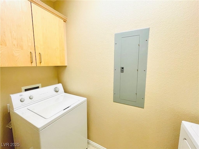 62 E Serene Ave Unit 115, Las Vegas, NV 89123 - laundry room featuring washer / clothes dryer, electric panel, and cabinet space