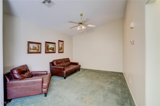 602 Painted Cloud Pl, Las Vegas, NV 89144 - living area with ceiling fan and carpet flooring
