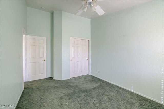 602 Painted Cloud Pl, Las Vegas, NV 89144 - unfurnished bedroom featuring carpet floors, baseboards, a ceiling fan, and a closet