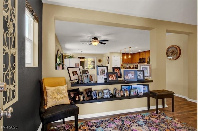 759 Star Apple Ln, Las Vegas, NV 89178 - interior space featuring wood finished floors, baseboards, and a ceiling fan