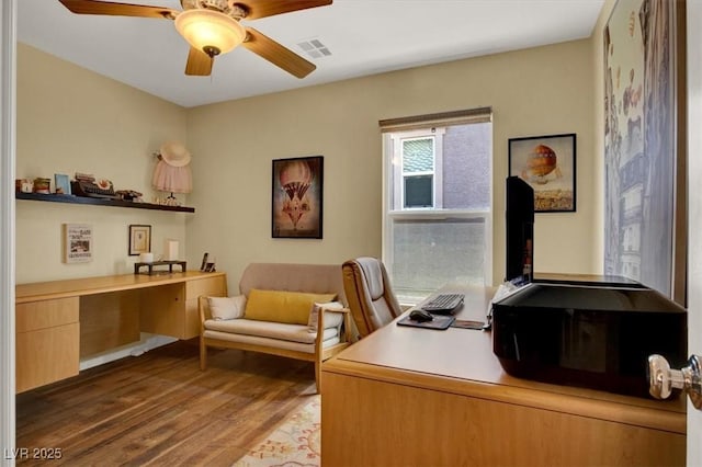 759 Star Apple Ln, Las Vegas, NV 89178 - home office featuring wood finished floors and ceiling fan