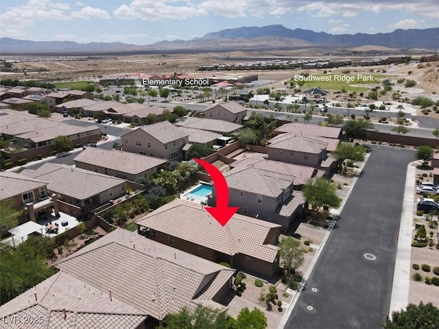 759 Star Apple Ln, Las Vegas, NV 89178 - aerial perspective of suburban area featuring a mountainous background