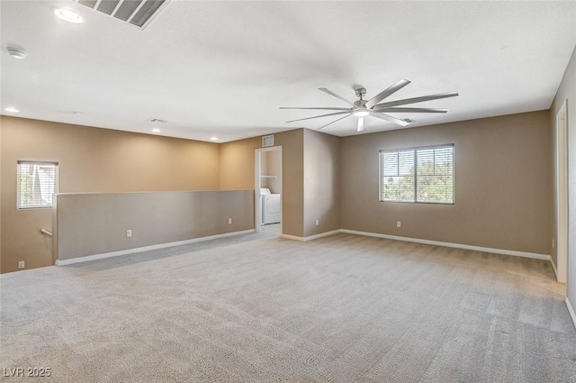 7963 Cape Brett St, Las Vegas, NV 89131 - spare room with washer / clothes dryer, plenty of natural light, ceiling fan, carpet flooring, and recessed lighting